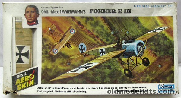 Renwal 1/48 Oblt. Max Immelmann's Fokker E-III Aero Skin - (EIII), 283-149 plastic model kit